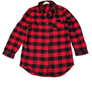 Red and Black Plaid Kids Shirt